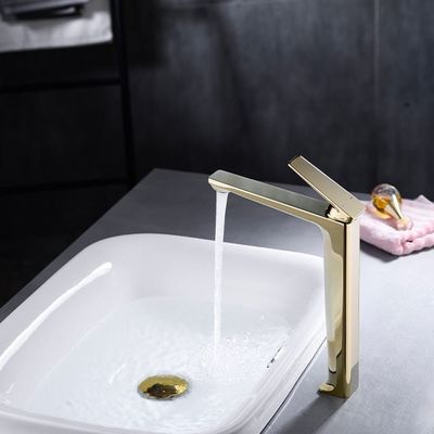 OEM Modern Sıhhi Altın Sıcak ve Soğuk Lavabo Bataryası Korozyona Dirençli
