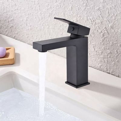 Siyah Fırçalanmış Paslanmaz Çelik Soğuk Lavabo Vanity Musluk Kir Korozyon Direnci