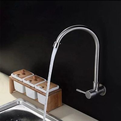 Parlatma Fırçalama Tek Soğuk Lavabo Musluğu Tek Delikli Duvara Monte Musluk OEM ODM